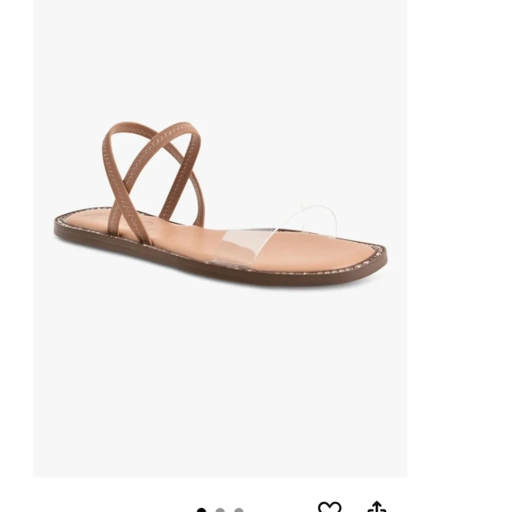 Wild Diva Beige Sandals with Rhinestone Trim - Picture 6 of 6